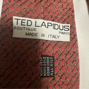 Ted Lapidus Classic Burgundy Tie made in Italy 100% silk